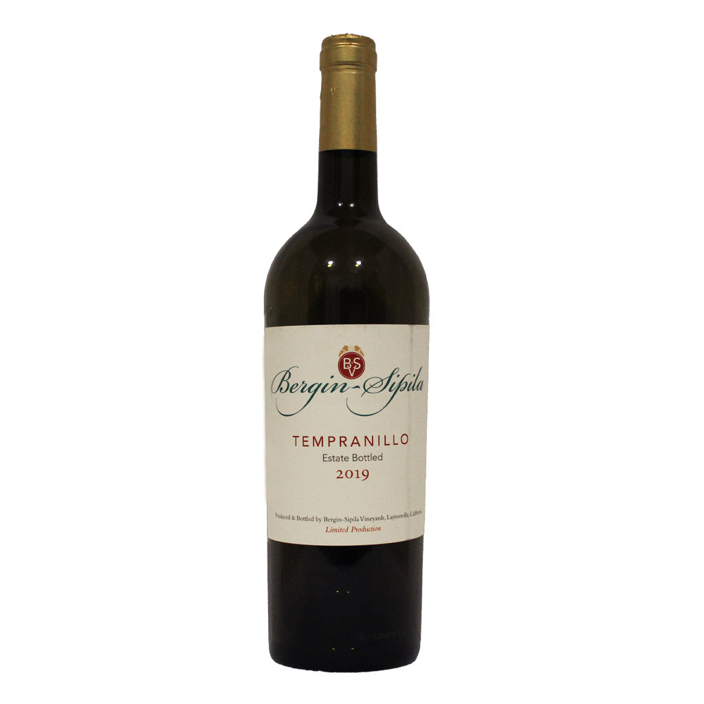 Bottle of delicious Bergin-Sipila Tempranillo red wine from 2019.