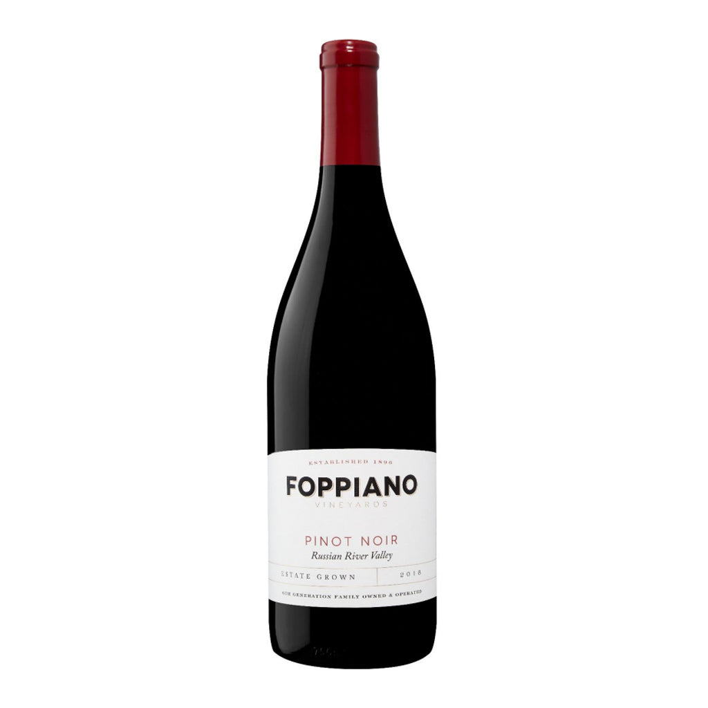 Bottle of Fappiano Pinot noir wine, like that available from Renard Creek in Northern California.