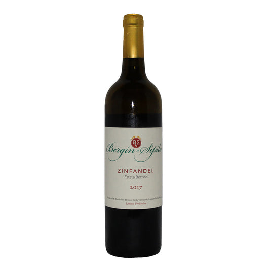 Bottle of Bergin-Sipila Zinfandel red wine.