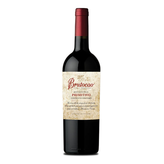 Bottle of Brutocao Primitivo wine, available from Bernard Creek in Northern California