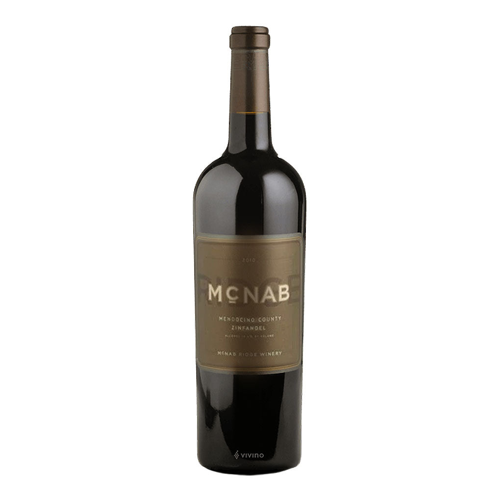 Photo of bottle of McNab Ridge Mendocino County Zinfandel wine.