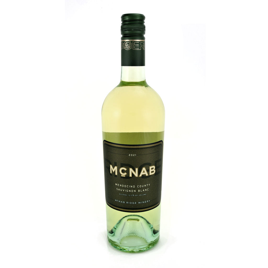 McNab Ridge sauvignon blanc bottle of wine.