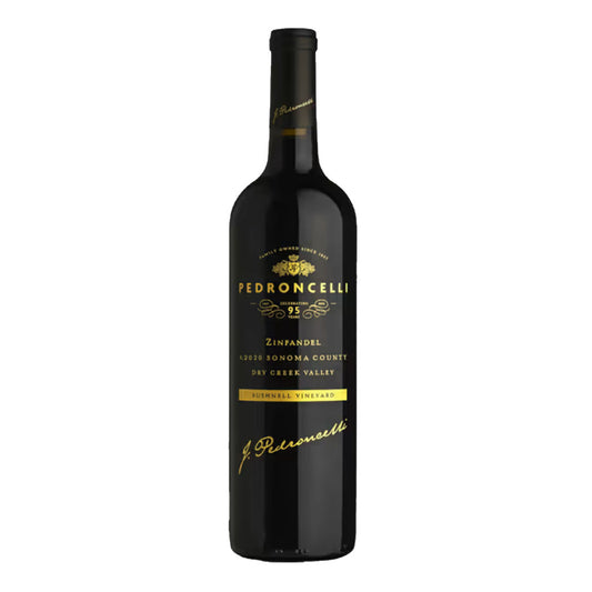 Pedroncelli bottle of zinfandel wine.