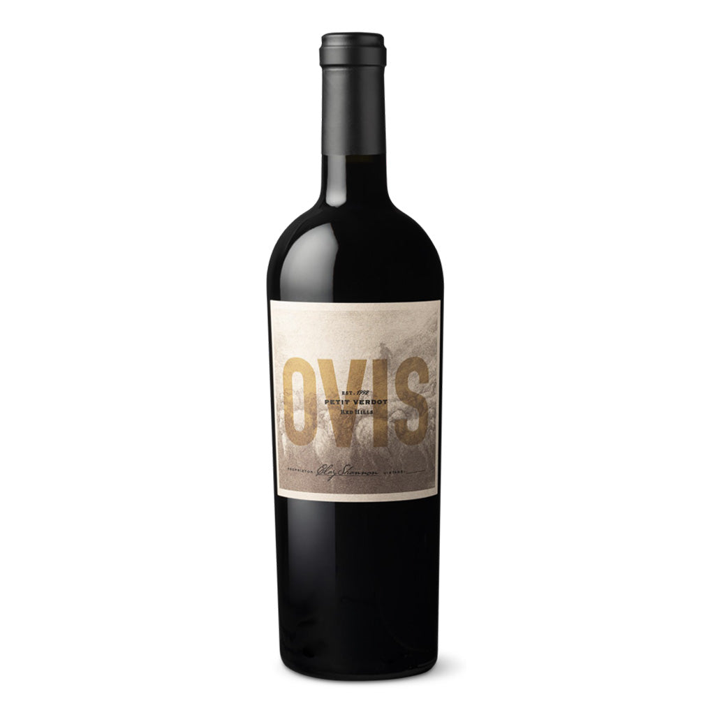 Bottle of 2019 OVIS Petite Verdot Wine